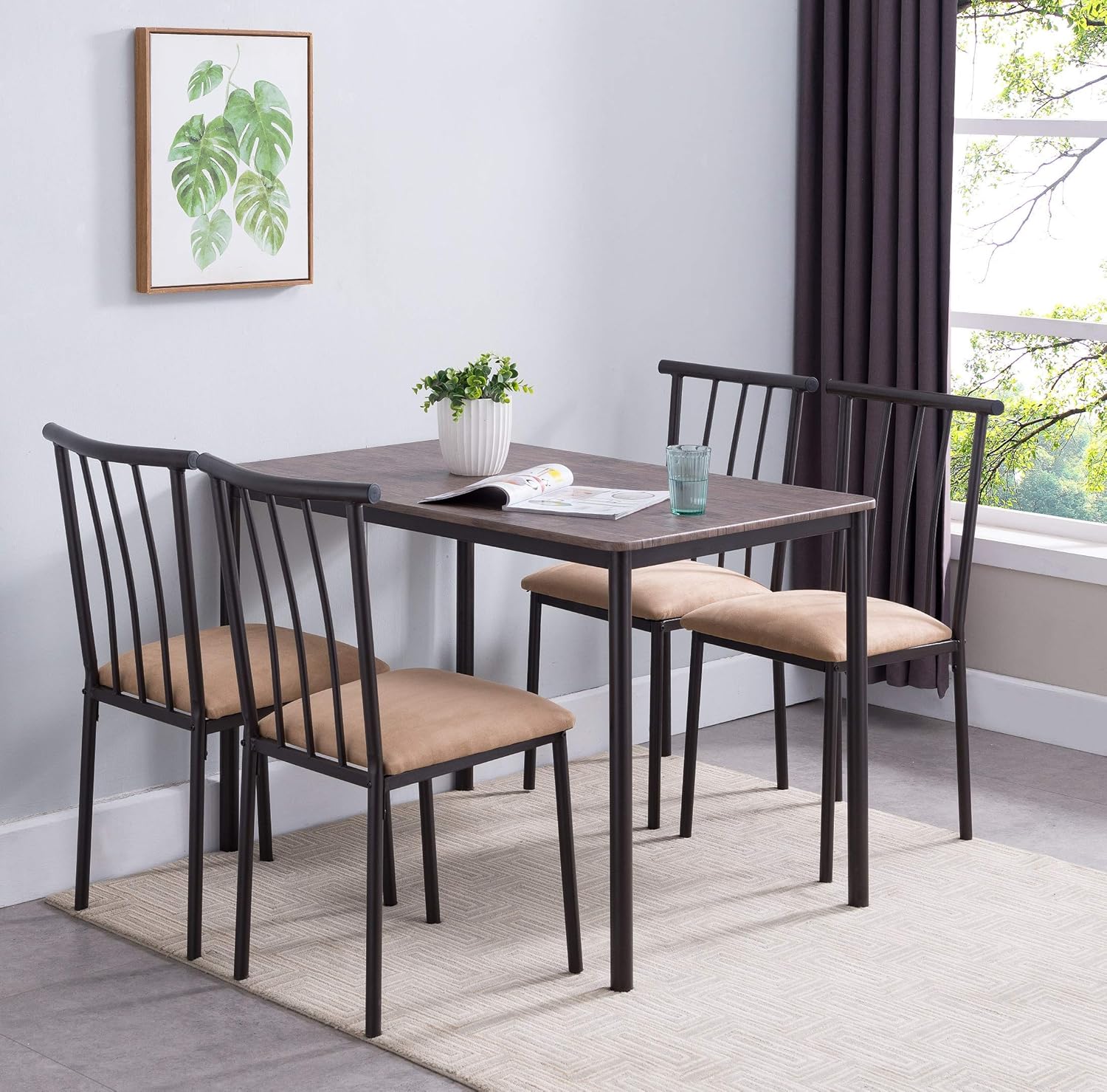 Amazon Com Kings Brand Furniture Darien 5 Piece Black Brown