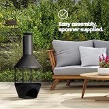 LIVIVO 107cm Chiminea Patio Heater - Grey, Weather & Rust-Resistant view 7