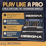 DESIGNA DARTS Non-Slip Darts Mat 60cm Blue with Oche & Checkout Design view 2