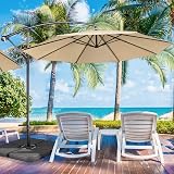 Yaheetech 4Pcs Square Umbrella Stand Cantilever Base Black 60L Water 200lb Sand view 2