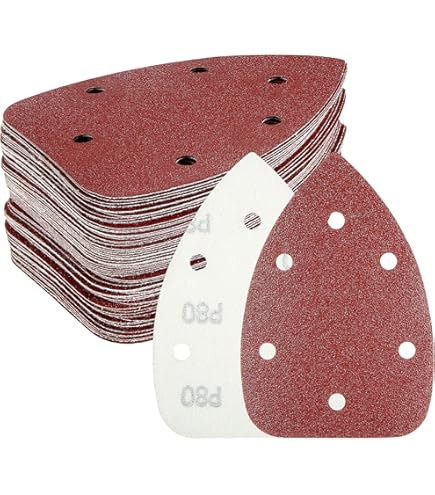 60-Piece Mouse Detail Sanding Sheets – 11 Holes Hook & Loop, 6 Grits (40/60/80/120/180/240), For Palm Sander, Wood, Metal & Plastic