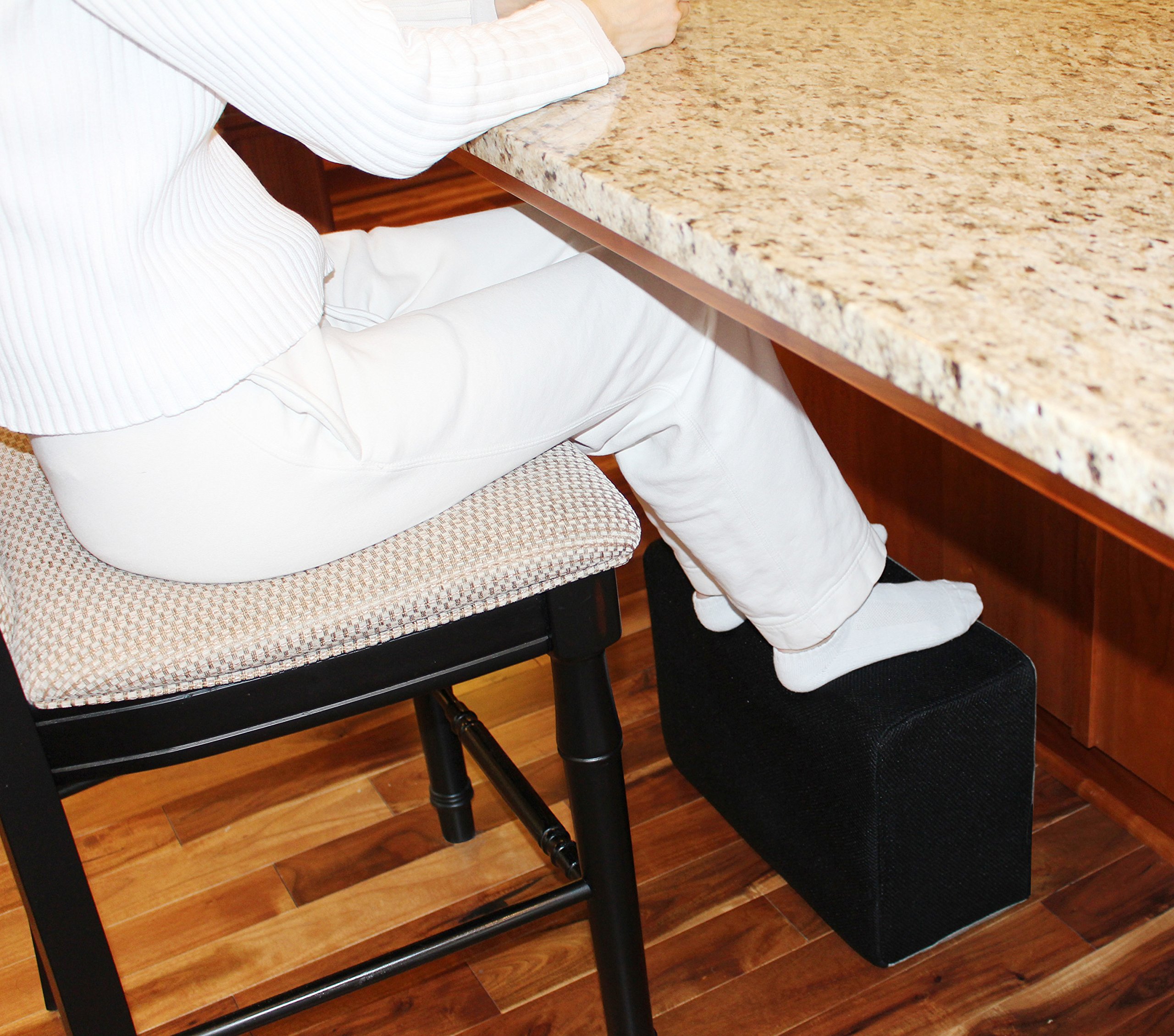 InteVision Extra Large 2-in-1 Footrest for Added Height - Premium Foam Cushion Works Great for Under Desk or bar - Will not Slide on Any Surface (17.5