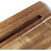 Midnight Board- Acacia Wood Cutting Board, Grooved Edge Design