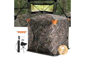VEVOR Hunting Blind, 270° See Through Ground Blind, Person Pop Up Deer Blind for Hunting with Carrying Bag, Portable Resilien