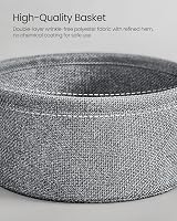 VASAGLE Round Side Table with Fabric Basket Dove Grey Slate Grey LET223G36 view 6