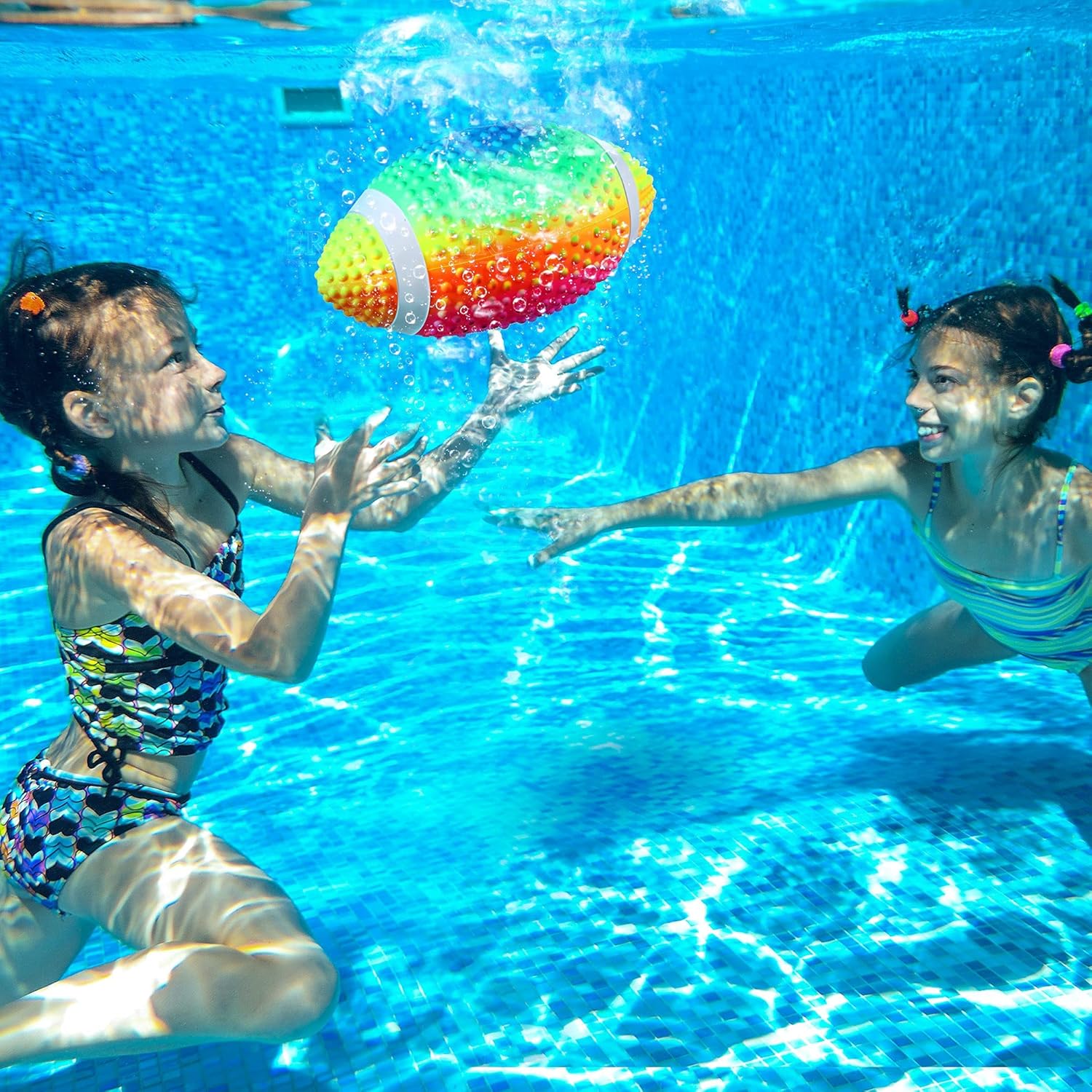 Hiboom Swimming Pool Football, Underwater Waterproof Toy Football for Under Water Passing, Dribbling, Play Diving Ball Games for Teens, Adults, Fills with Water or Air: Pet Supplies