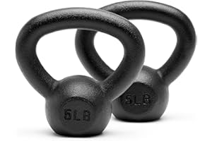 Unipack Powder Coated Solid Cast Iron Kettlebell Weights Set 5, 10 15, 20, 25, 30, 35, 40, 45 lbs All Combination