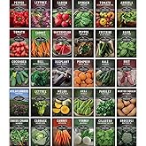Survival Garden Seeds Home Garden Collection - 30 Pack with 18,500+ Non-GMO Heirloom Vegetable, Fruits, Herb Seed Varieties f