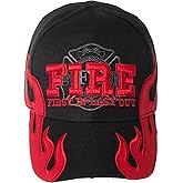 First in Last Out Fire Rescue Flames Baseball Cap with Adjustable Strap