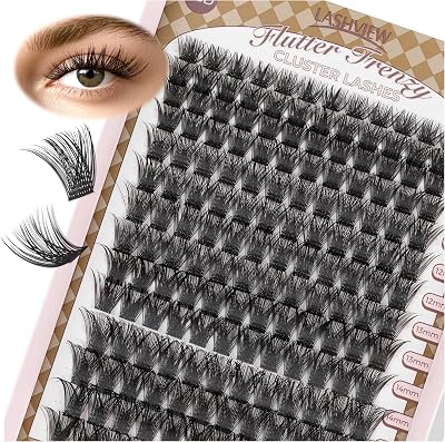 LASHVIEW Lash-Extension-Clusters 168pc D Curl Lash Clusters Natural Look