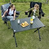 Timber Ridge Folding Camping Table 108x71cm Aluminum 100kg Black view 7