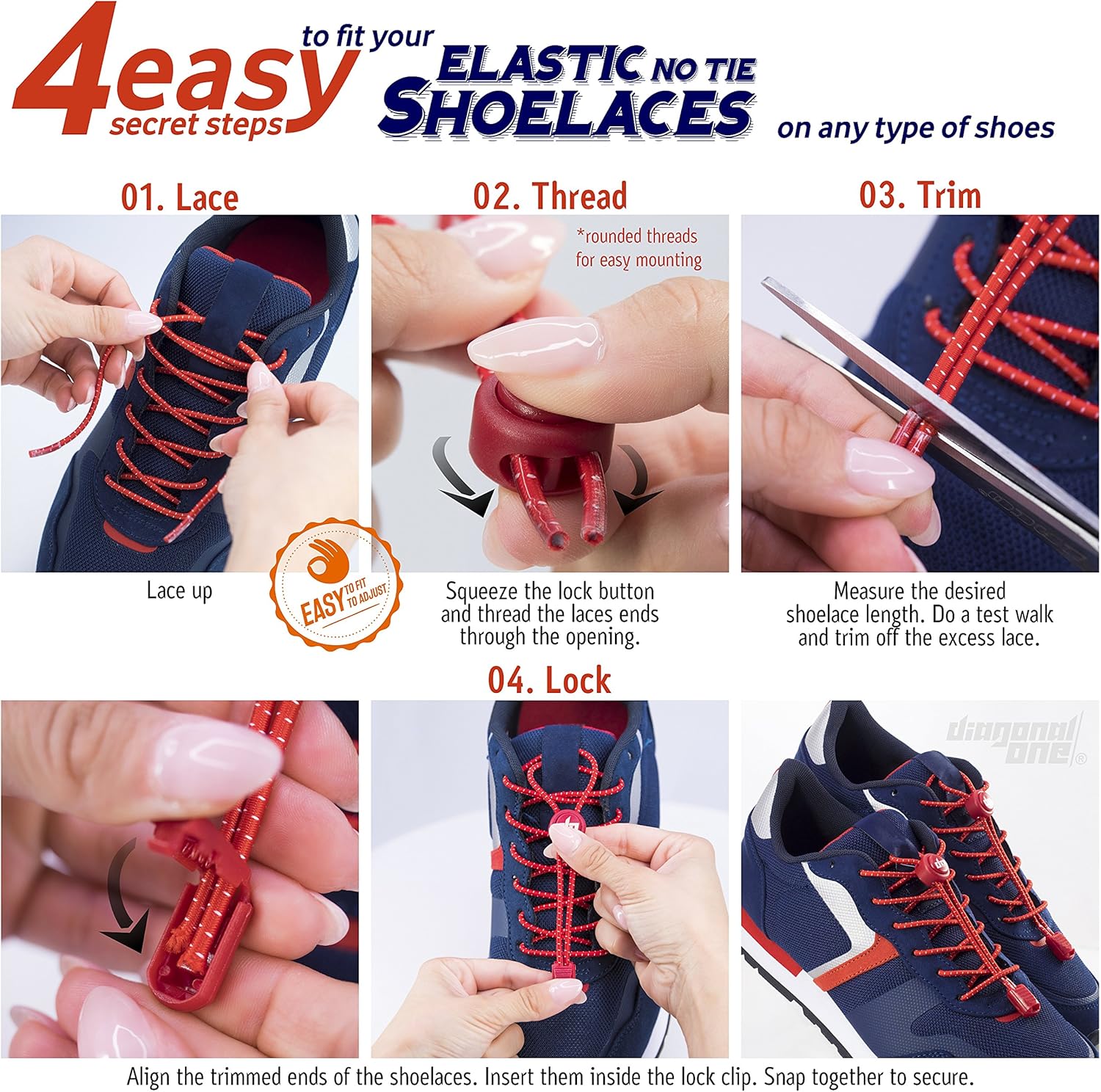 Diagonal One Elastic Shoe Laces for Men and Women, Compatible with Sneakers, Converse, Trainers, and Casual Footwear – No Tie Shoelaces Suitable for Kids, Adults, Teenagers and Seniors (Yellow): Clothing