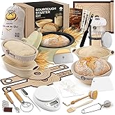 Sourdough Starter Kit with Dutch Oven and Scale - Complete Sourdough Kit with Proofing Baskets, 34oz Jar, Slings, and Other Premium Bread Making Tools - Perfect Baking Gifts for Women, Men, and Bakers