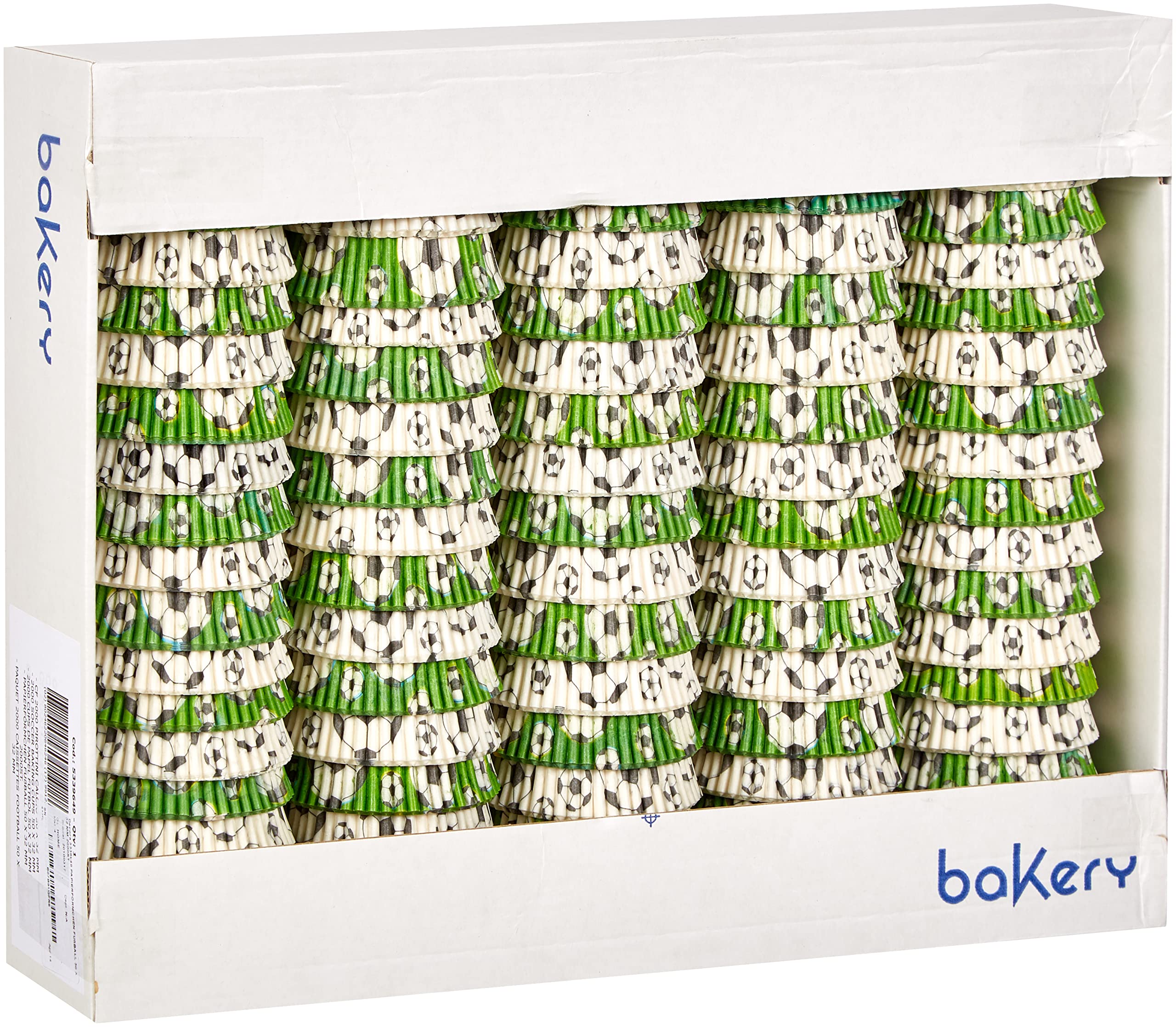 DECORA 2000 Soccer Baking Cups 50 X 32 MM, Carta, Green