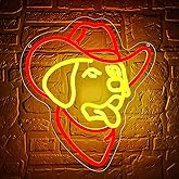Golden Retriever Neon Sign for Wall Decor Cowboy Golden Retriever Neon Light Dimmable Cute Dog LED Light Up for Man Cave Bedroom Office Party Christmas Birthday Gifts Art Size11.9 * 13.7(WZCP056)