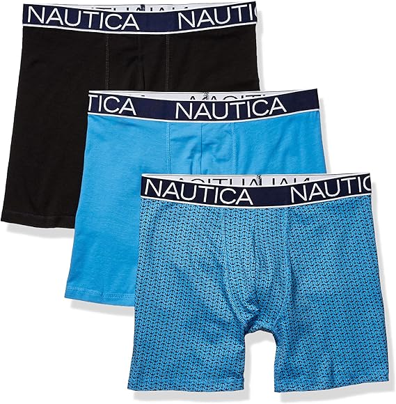 NAUTICA Men's 3Pack Classic Underwear Cotton Stretch Boxer Brief
