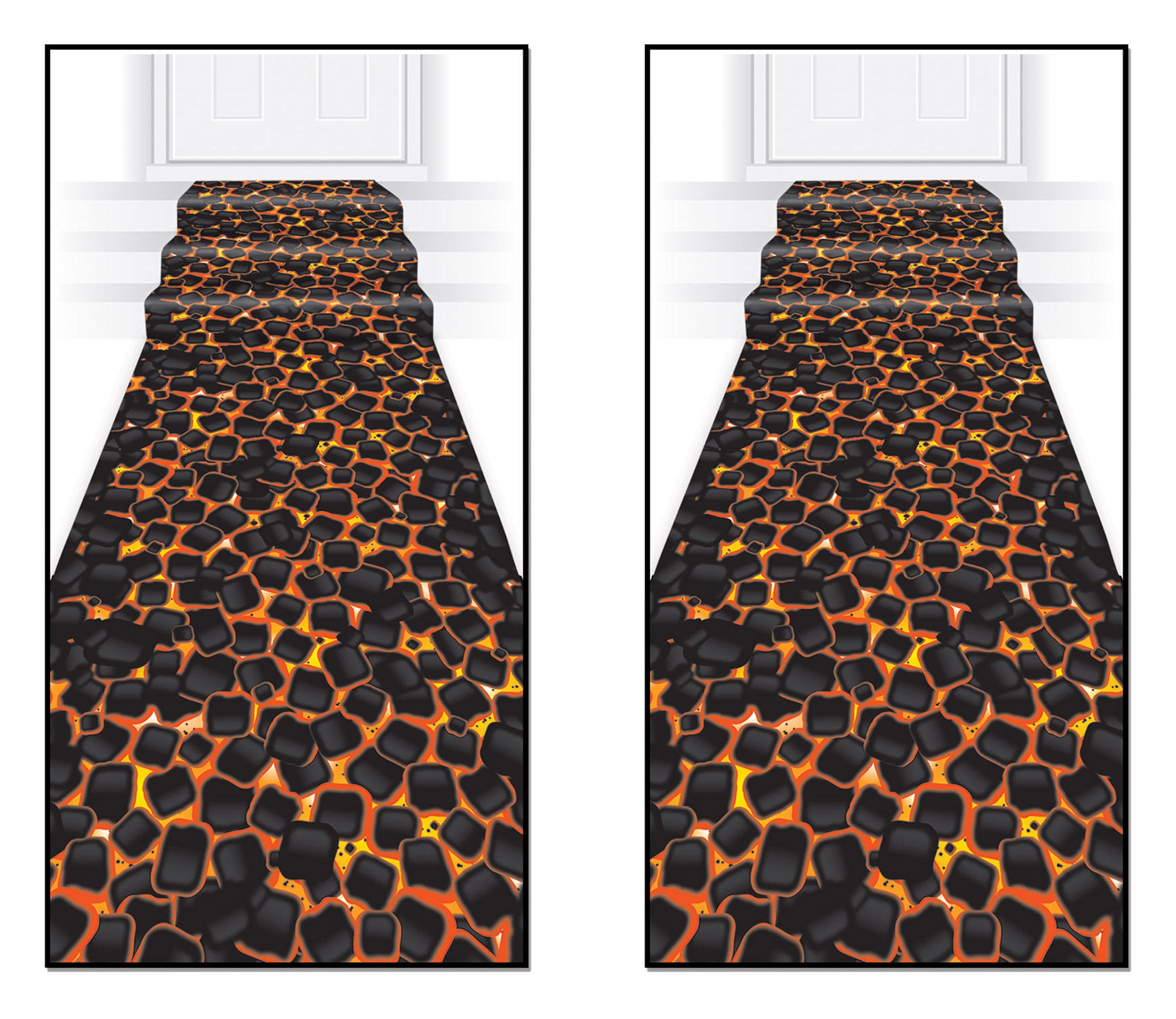 Beistle S54662AZ2 Hot Coals Runner, Fabric, Multicolor