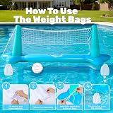JOYIN Inflatable Volleyball Court & Basketball Hoop Pool Float Set Blue view 4