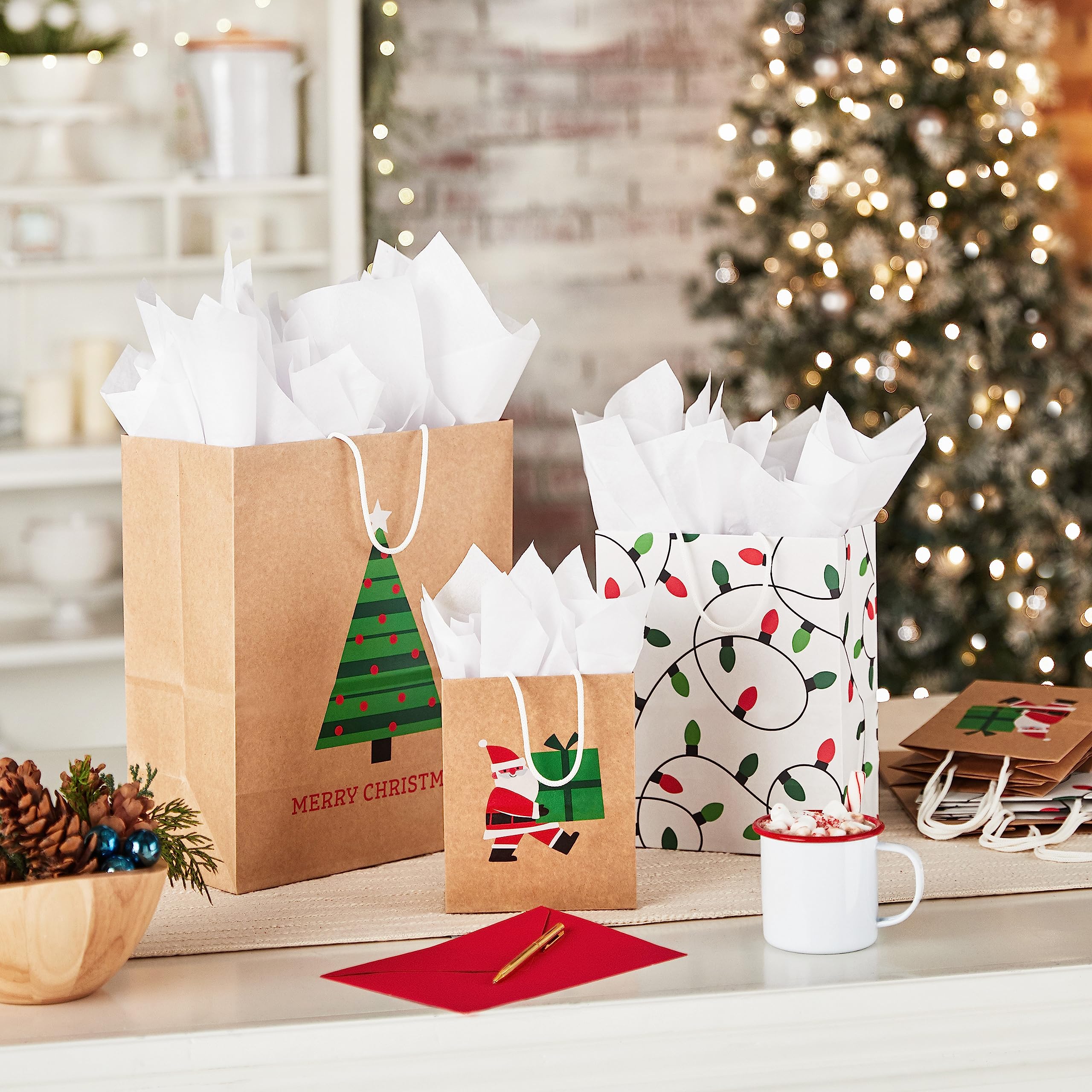 Hallmark Christmas Gift Bags for Kids (8 Bags: 3 Small 6