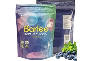 BARLEE Coffee Alternative Beverage Blend - Chicory Root Powder - Instant Chicory Coffee Substitute - No Sugar Caffeine Free (Blueberry, 14.1 OZ)