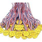 Sotiff Medals for Kids, Gold Plastic Awards Medals | Medal Bulk for Sports, Winner Awards, First Prize, School, Children's Game Competitions, Family, Party Favor