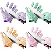4 Pairs Kids Cut Resistant Gloves Level 5 Safe Gloves Protection for Kitchen Garden, Oyster Shucking, Crafts, DIY