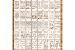 OOTSR 40 PCS Letters and Numbers Stencils, 7"x4" Alphabets Stencils for Bullet Dot Journal Notebook Diary Album Scrapbook DIY