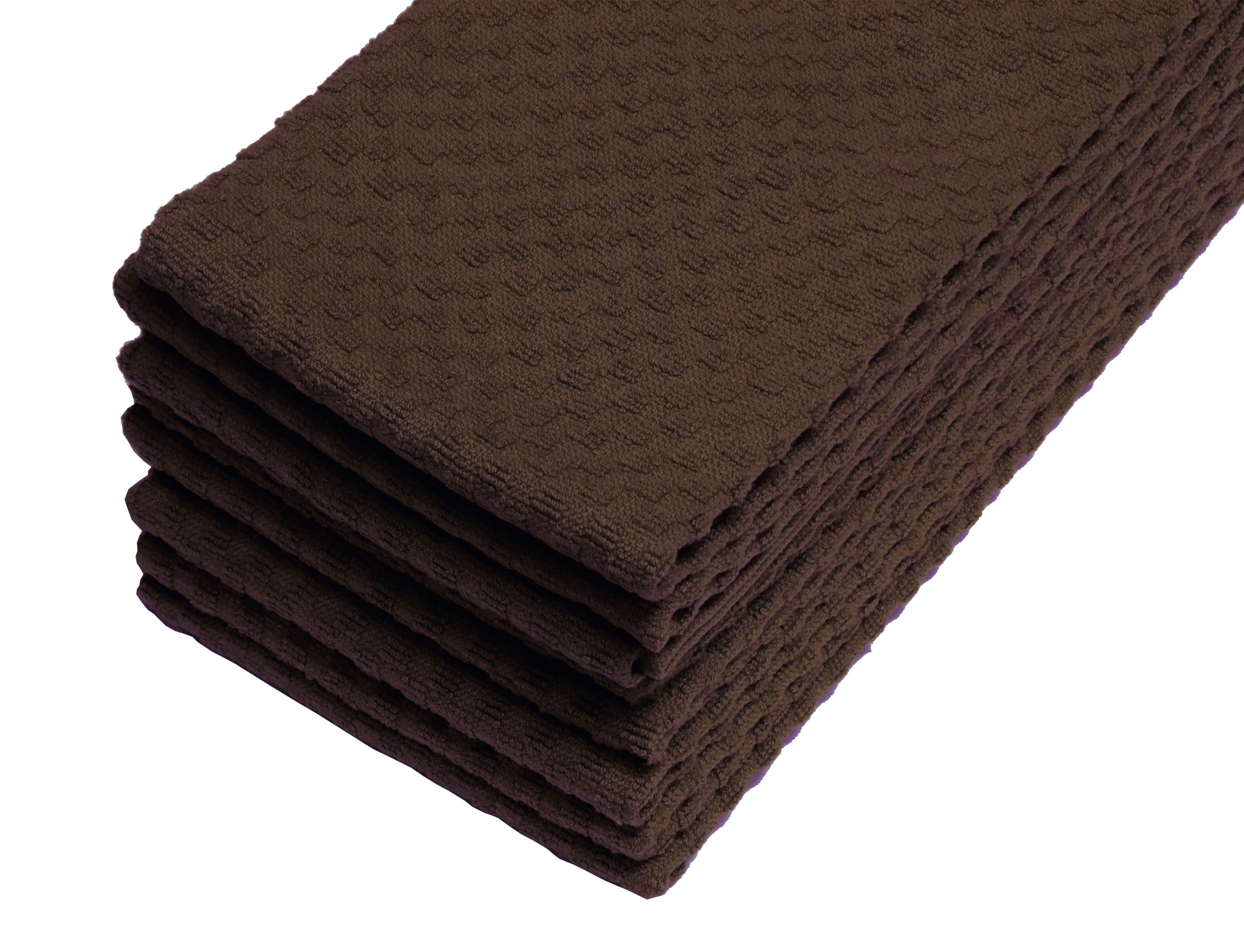Cotton Craft 8 Pack Chocolate EuroCafe Waffle Weave Terry Kitchen