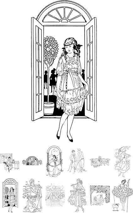 Livre De Coloriage Pour Adultes 24 Cartes 10 2 X 16 5 Cm Vintage Pour Femme Art Deco Design Vintage Pour Coloriage Pour Adultes Amazon Fr Cuisine Maison