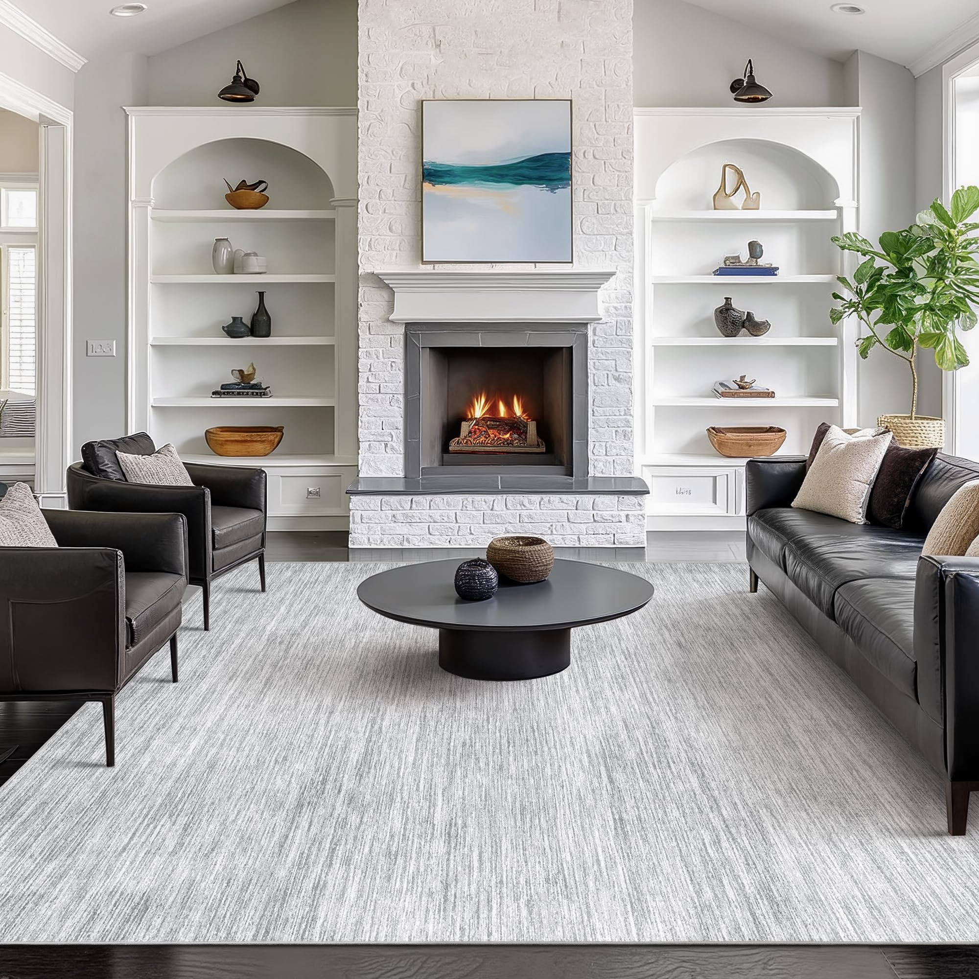 Photo 1 of Valenrug Washable Rugs 6x9 - Non Slip 6x9 Area Rugs for Living Room, Stain Resistant Area Rugs for Bedroom, Foldable Machine Washable Area Rug(6'x9', Grey)