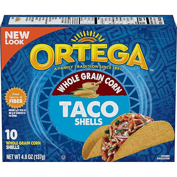 ORTEGA WHOLE GRAIN TACO SHELLS, 4.85 OUNCE, 10 SHELLS