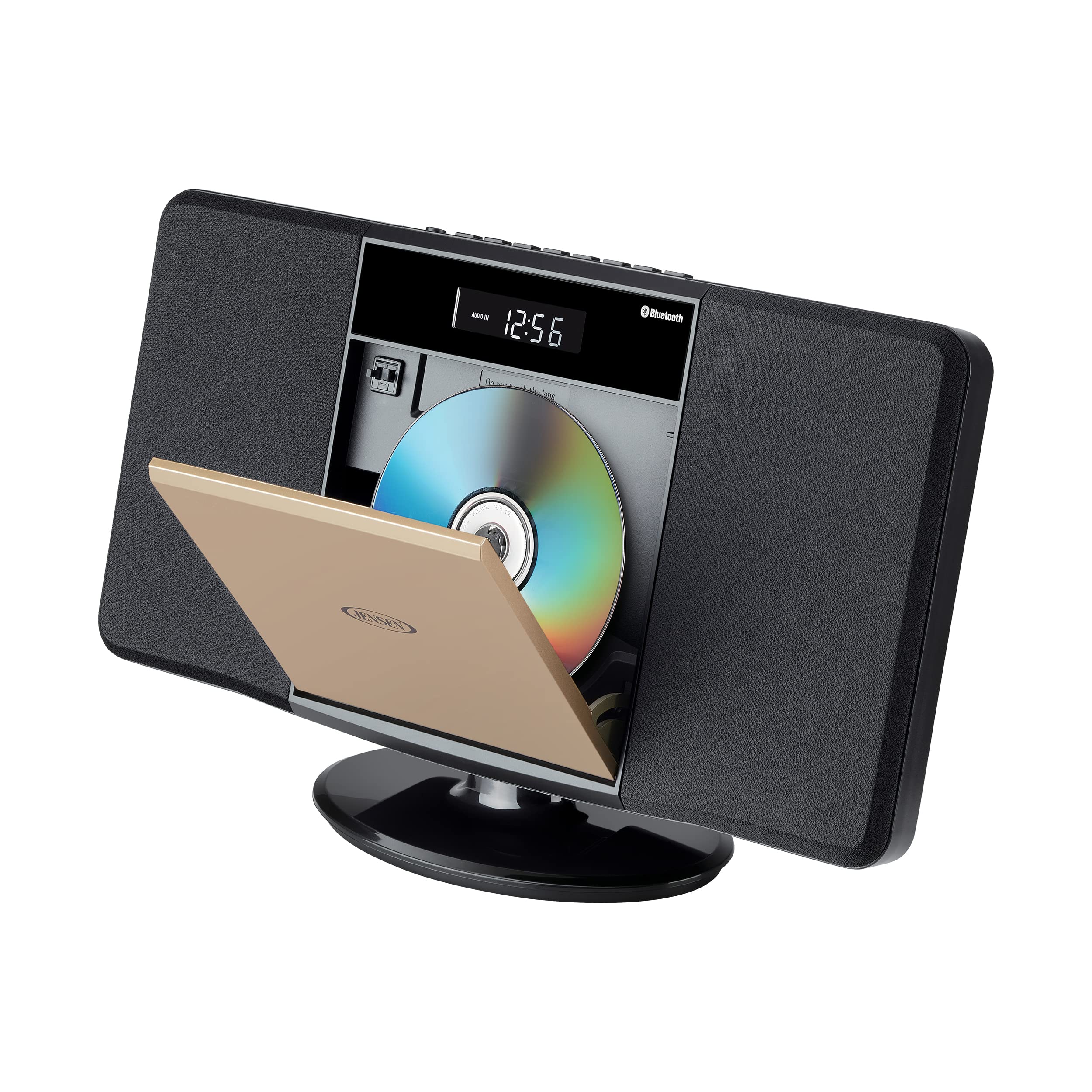 Jensen JBS-300 Champagne Gold Modern Bluetooth Stereo Music System for Home with CD/MP3/WMA Player Wireless Streaming USB Port for MP3 Playback | AM/FM Stereo (Remote Included) (Limited Edition)