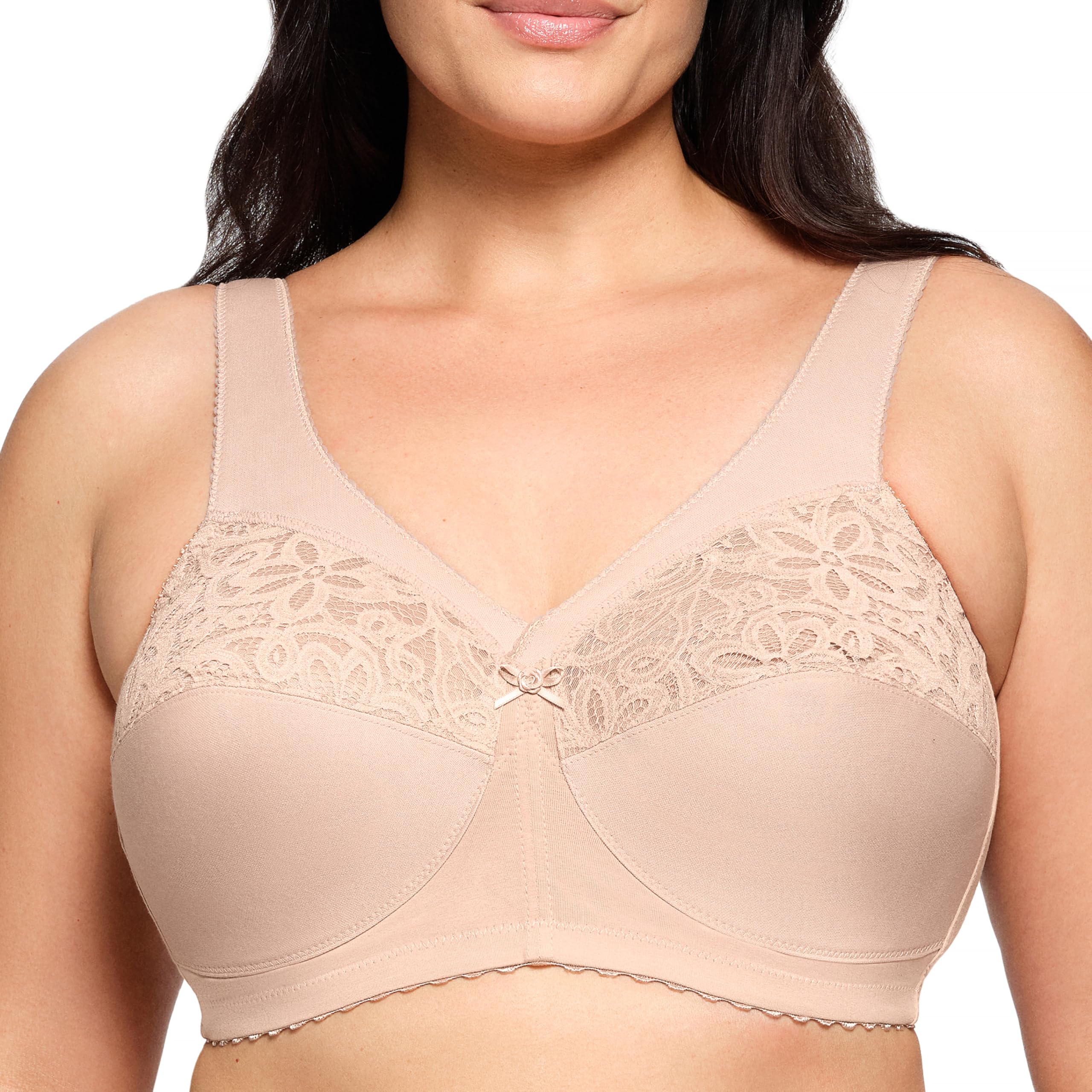Photo 1 of Glamorise Full Figure Plus Size MagicLift Cotton Support Bra Wirefree #1001 Café