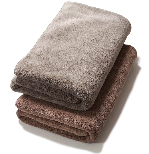 【Amazon.co.jp限定】 なめらか&ふわふわ リバーシブル 2WAY 速乾 マイクロファイバー バスタオル 60×120cm 2色 2枚 セット