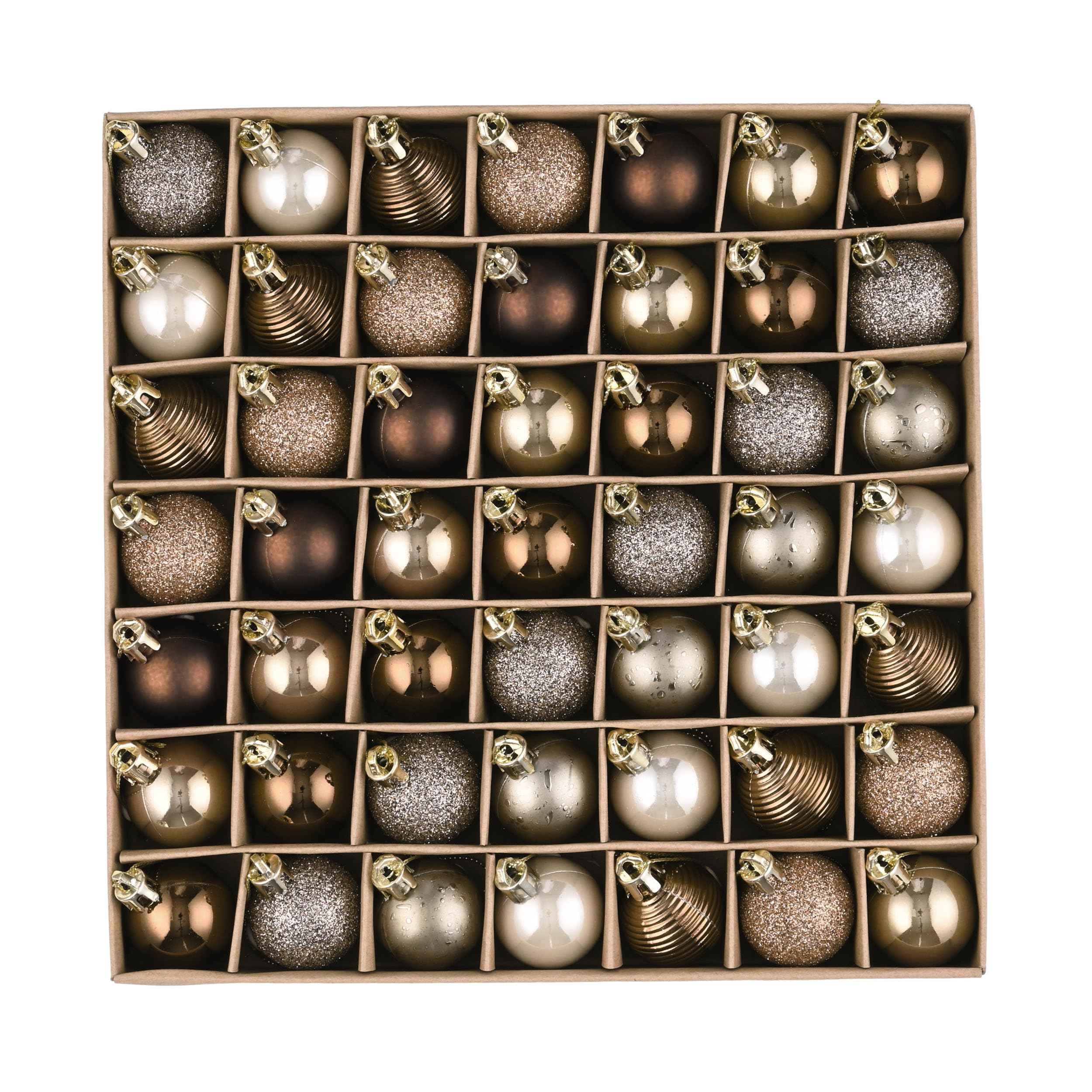 Valery Madelyn Christmas Baubles for Christmas Tree Decoration，49pcs 3cm Classic Luxury and Copper Gold Shatterproof Ball Ornaments — image 1