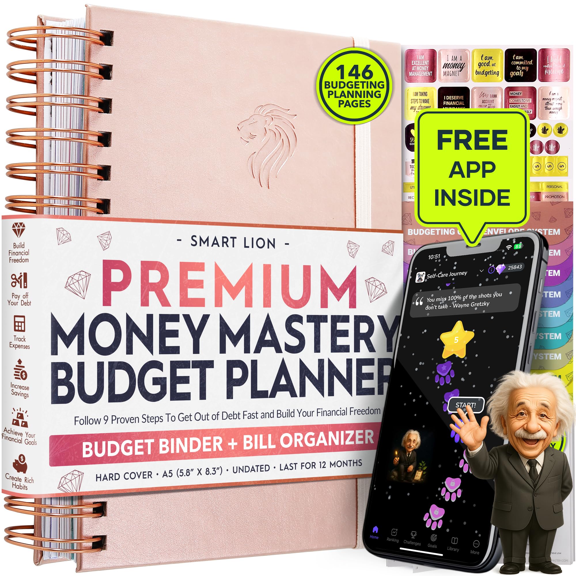 Budget Planner and Monthly Bill Organizer + Cash Envelope Buget Sytem | Finance Planner, Bill Payment Tracker & Money Saving with Panduo App | Money Mindset Journal for Attracting Financial Abundance