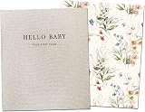 Peachly Fleur Baby Book Minimalist Memory Book Linen Cover Keepsake