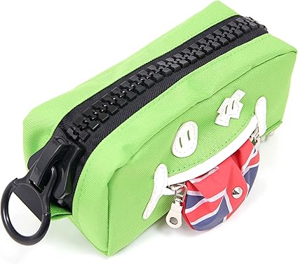 Amazon かわいい スマイル ユニオンジャック メガジップ ペン ケース 小物 入れ にも グリーン ペンケース 文房具 オフィス用品