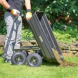 VonHaus Garden Dump Cart 75L 250kg Wheelbarrow Tipping Pickup Wagon view 3