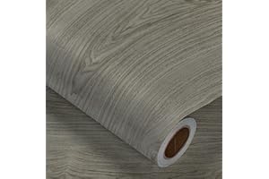 Heroad Peel and Stick Wallpaper Wood Contact Paper Wood Wallpaper Grey Wood Grain Contact Paper Thicken Textured for Cabinets and Drawers Countertops Waterproof Self Adhesive Vinyl 17.5" x 78.7"