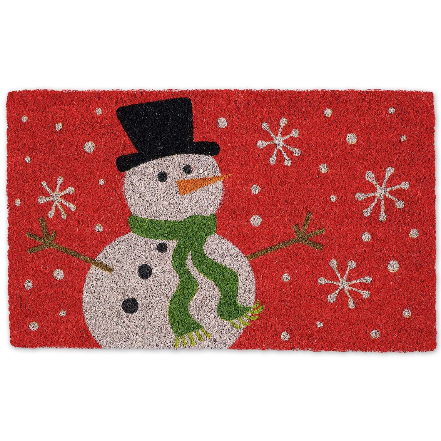 DII Outdoor Natural Coir Doormat & Porch Décor, Snowman, 17x29