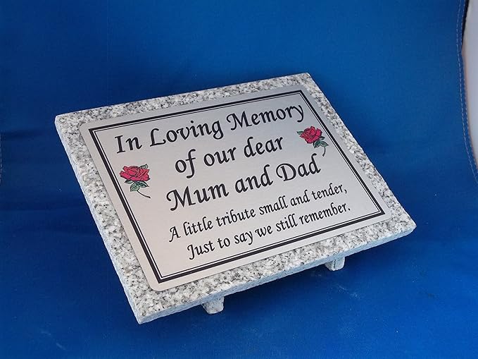 CC Memorials Grey Granite Stone Plaque (Customisable) Amazon.co.uk