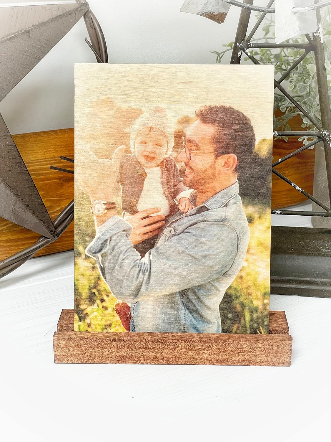 Photographs - DREAM BIG PRINTABLES Your Photo on Real Wood with a Stained Wood Stand (5x7 Portrait)
