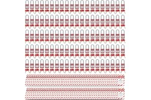 ALAMANDA Lockout Tagout Locks Loto Tags Lockout Locks Keyed Different Loto Safety Padlocks Lock Out Tag Out Kit for Lockout Station (100locks/100tags, Red)