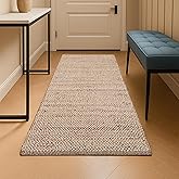 Hausattire Jute Woven Runner Rug 2'x6' - Natural, Hand Braided Boho Reversible Area Rugs for Kitchen, Living Room | Farmhouse Indoor Outdoor Long Mat for Bedroom, Natural Fiber Patio Mats - 24x72 Inch