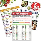 HAMIEW Low FODMAP Food List &amp; Meal Plan, 3 Pack for IBS, SIBO, Bloating | Laminated Diet Guide w/Serving Size, Net Carbs, Calories, Gluten, Fiber &ndash; Elimination Diet Recipes for Beginners