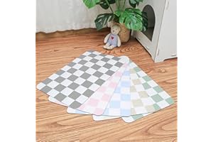 Ralxion Checkered Dog Feeding Mat, Absorbent Mats for Dog Food and Water Bowl, Dispenser, Retro Modern Aesthetic Preppy Grey Checkerboard Pet Placemat for Dogs, Cats, Puppy Accessories, 12" X19”