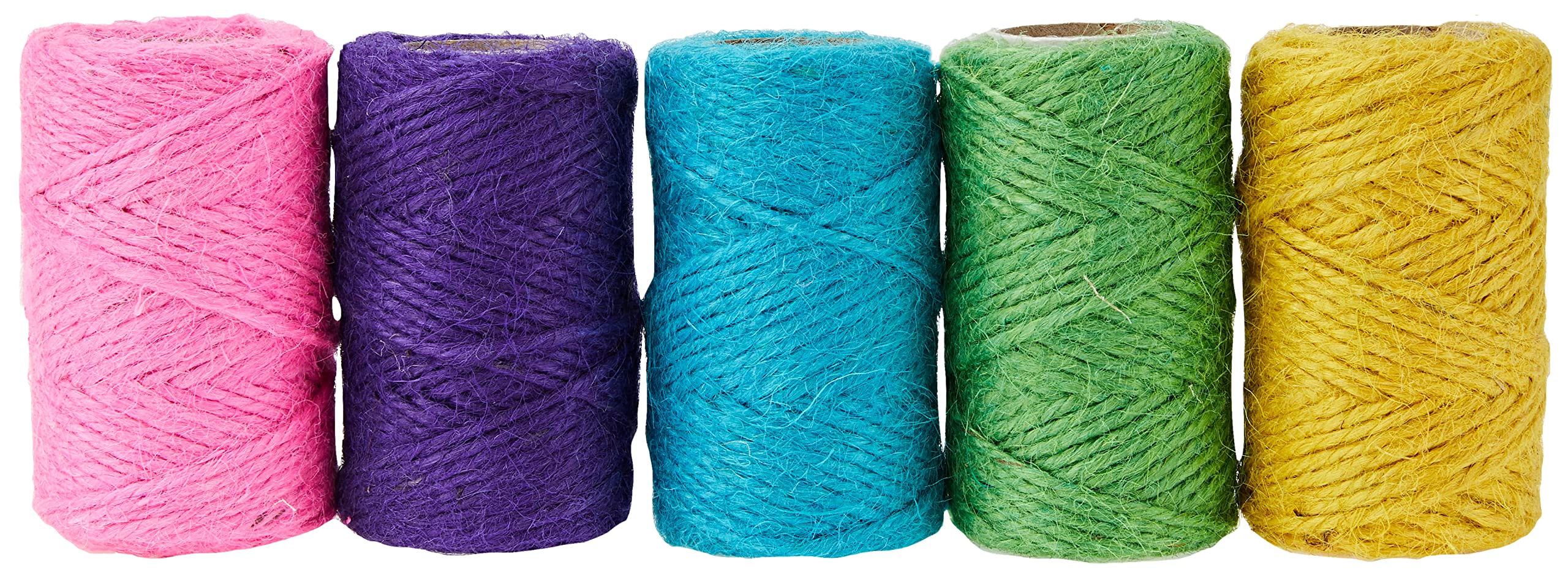 Springboard 70030 Coloured Jute Yarn (Pack of 5) 20 m Spools - for DT, Art And Craft