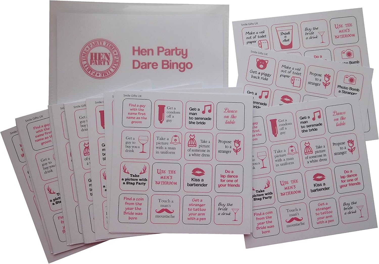 SMILE GIFTS UK Hen Party Dare Bingo Game including 24 Bingo Cards - Get your night going with Hen Party Games, Hen Night Games, Hen Party Bingo, Hen Night Bingo - Image 5