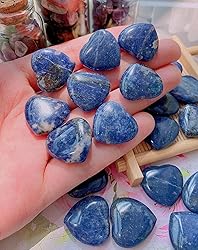 QINJIEJIE 20 PCS Sodalite Heart Crystals Natural